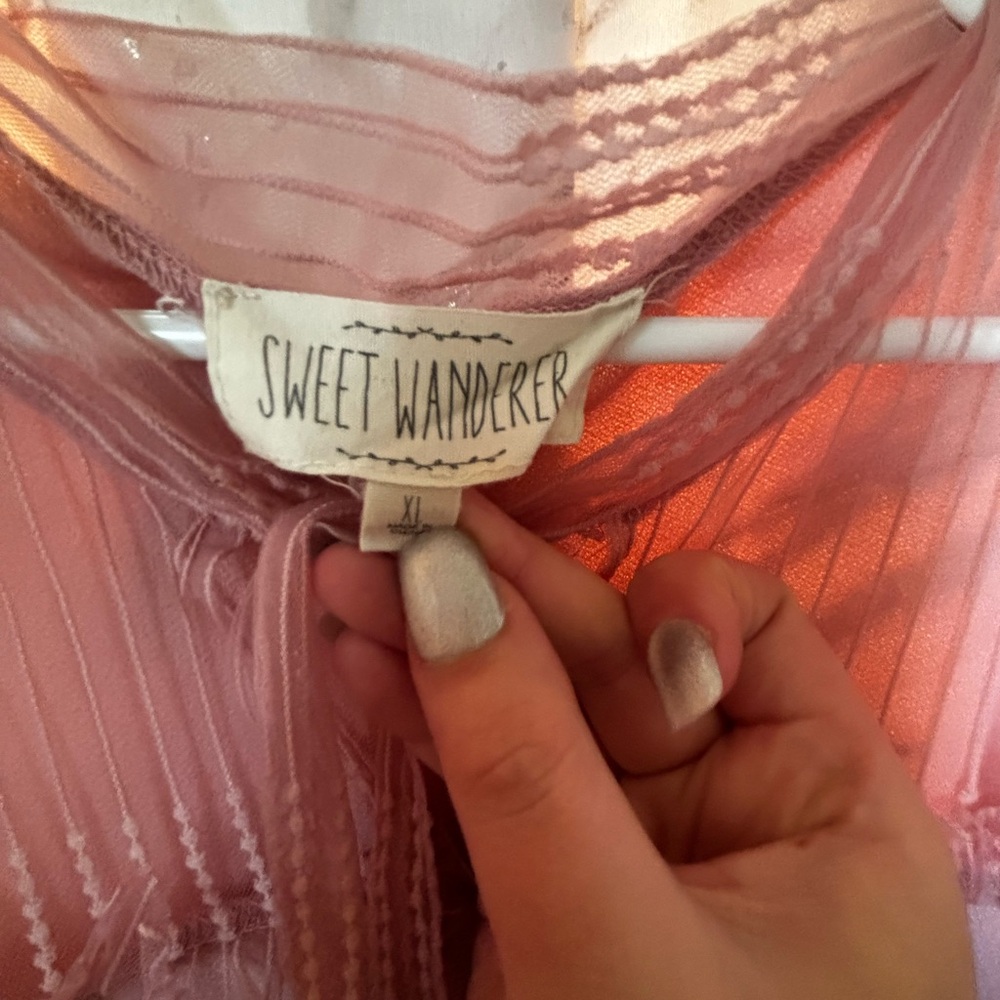 Sweet Wanderer Blush Sheer Blouse